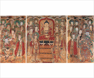 대구 동화사 아미타회상도(大邱桐華寺阿彌陀會上圖) 사진