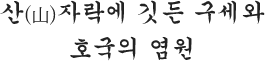 산(山)자락에 깃든 구세와 호국의 염원